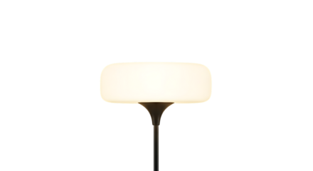 Modern Table Lamp with White Shade and Black Base on transparent background
