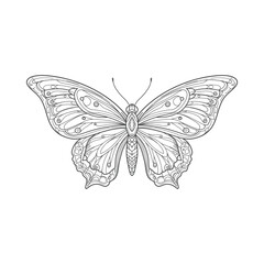 Stunning butterfly line art ready for your creative touch, perfect for coloring books, tattoos, or elegant nature-inspired designs and crafts