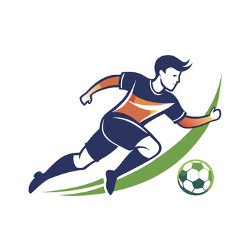 Athlete in Motion: A Soccer Player Dribbling the Ball