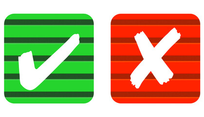 Yes and No Buttons with Striped Backgrounds