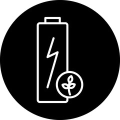 Eco Battery Line Icon Style