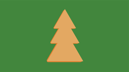 Christmas tree icon. Vector illustration on green background. Flat style.