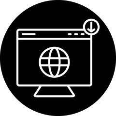 Webpage Download Line Icon Style