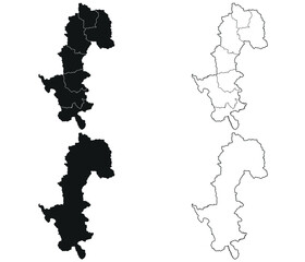 Mae Hong Son  map is a province of Thailand, Graphic vector