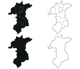 Yala map is a province of Thailand, Graphic vector
