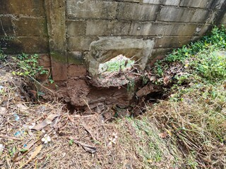 background of the collapsed water channel hole