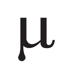 MU greek letter icon symbol vector template