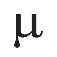 MU greek letter icon symbol vector template