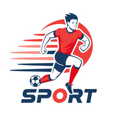 Obraz premium Soccer player in action with dynamic speed lines background