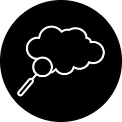Cloud Search Line Icon Style