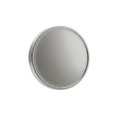 Blank silver coin floating, perfect for design, finance, and investment concepts. Isolated on white or transparent background. PNG format.