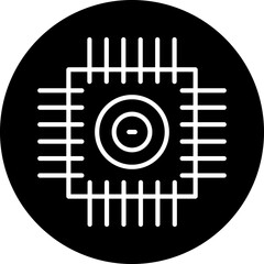 Microprocessor Line Icon Style