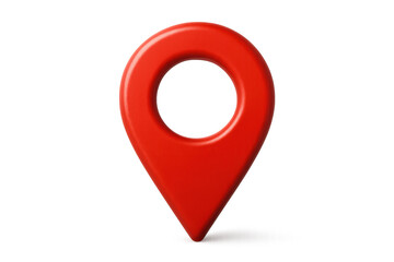 Red 3D map pin pointer location symbol