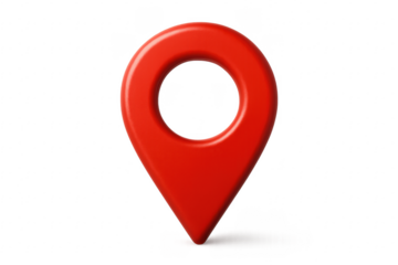 Red 3D map pin pointer location symbol