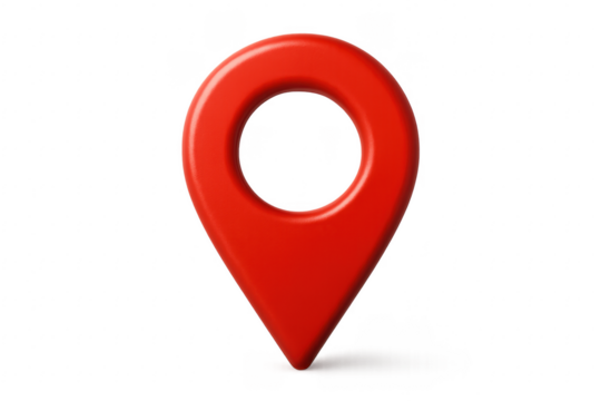 Red 3D map pin pointer location symbol