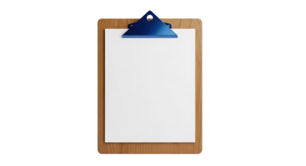 Isolated Clipboard with blank paper, business concept for organization, planning, list, and audit