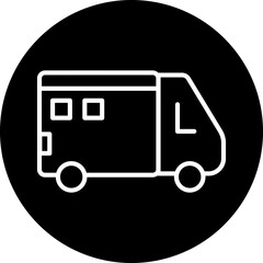 Delivery Truck Line Icon Style