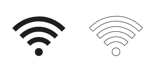 Wifi solid and line icon vector. Wifi sign
