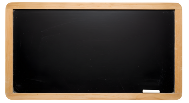 Vintage blackboard with chalk, old school retro aesthetic. Wooden frame, distressed surface, isolated on white or clean background, perfect for posters, education, cafe menus, and nostalgic design pro