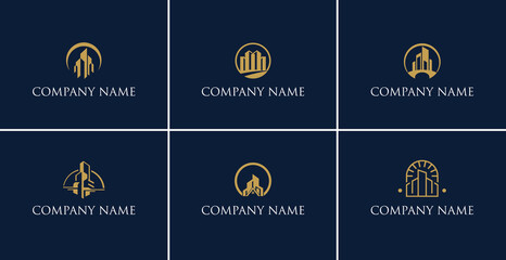 Naklejka premium Abstract logo designs for real estate and branding