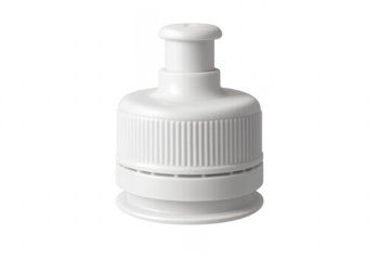 White plastic push pull dispenser cap for bottle