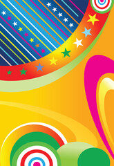 Vibrant Abstract Artwork with Dynamic Geometric Shapes and Bold Colors  