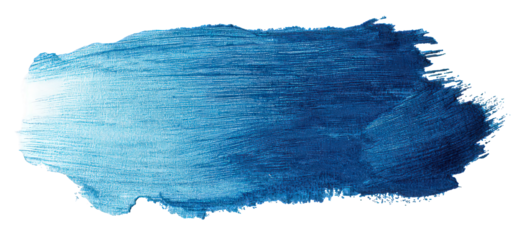 Abstract Blue Paint Stroke on Transparent Background