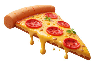 a slice of pizza in 3d style.png, a slice of pizza in 3d style
