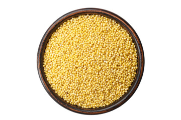 millet cereal in a plate on a white background