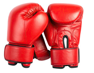 Pair of bright red boxing gloves