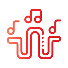 music wave icon with style gradient
