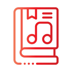 music book icon with style gradient