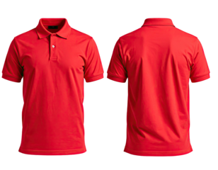Red polo shirt, front and back views (6)