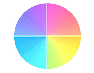 Circular color gradient divided into six segments