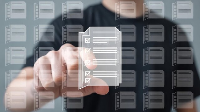 Hand holding a transparent data chip with futuristic digital information display.