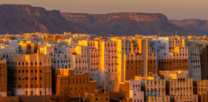 Old Walled City of Shibam, known for its mudbrick-made high-rise buildings, a world heritage site in Yemen