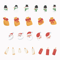 christmas the holiday season icons set, illustration 