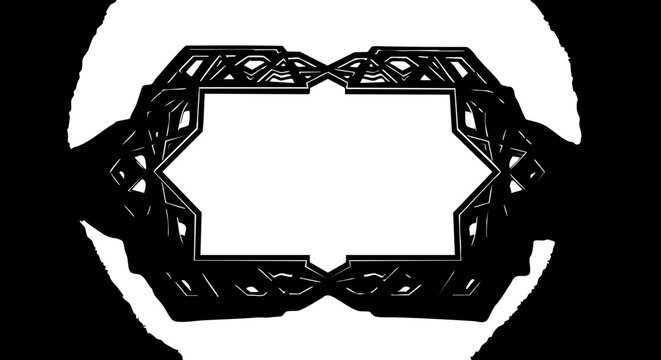 Elegant geometric frame design for logos and branding, versatile decorative element, abstract border with modern style, perfect for invitations and creative projects