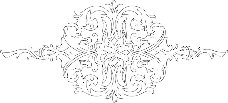 Elegant floral flourish design element for invitations and branding, offering a classic vintage touch that elevates any creative project with timeless beauty