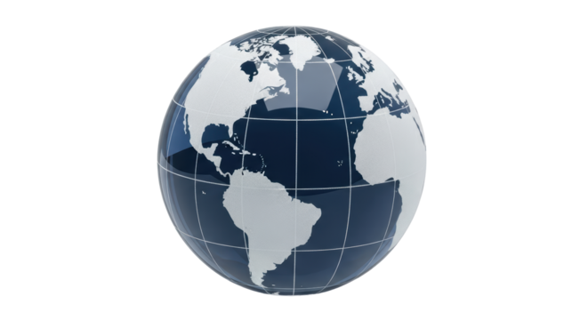 Isolated globe displaying the Americas for geography, education, and environmental themes