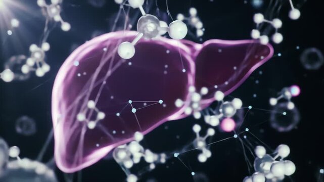 Cytochrome P450 enzymes detoxifying chemicals in the liver, glowing webs of molecular light unraveling toxins like dissolving shadows