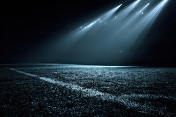 Spotlight On A Vast Dark Arena Floor