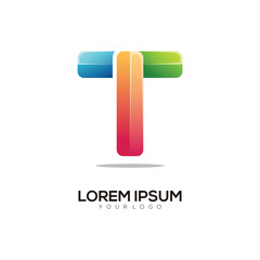 Letter T colorful logo design template modern