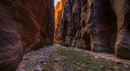Narrow canyon landscape