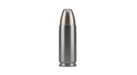 Isolated .45 ACP handgun ammunition cartridge for short recoil firearm defense shooting