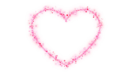 valentines day heart frame with hearts and glitter shiny red bokeh lights on transparent background,png romantic social media design element	