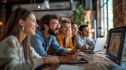 Creative Business Team Collaborating in a Modern Office