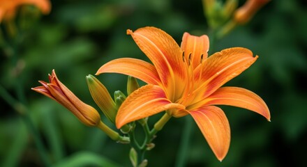 Fototapeta premium Orange lily flower outdoor close up
