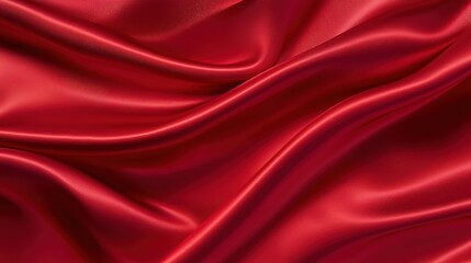 Smooth elegant wavy red silk material texture. background for banner and backdrop.