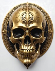 Golden skull ornament